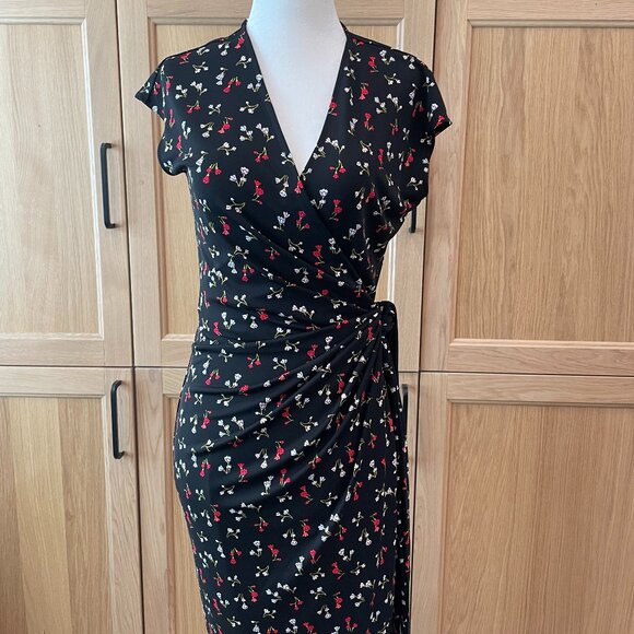 Midi Wrap Dress- Small Floral Pattern - Picture 1 of 8
